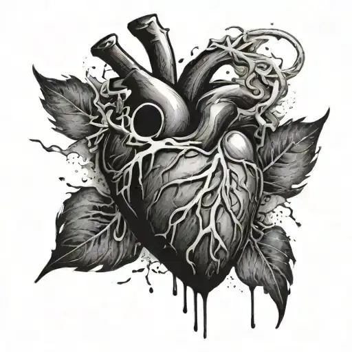 Black Fury Heart With A While Nike Symbol In The Middle Of It