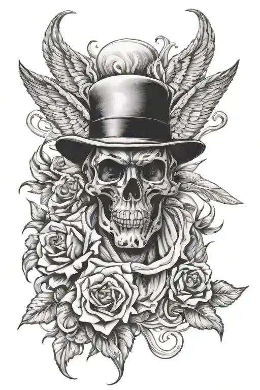 Black And White Maffia Tattoo Design
