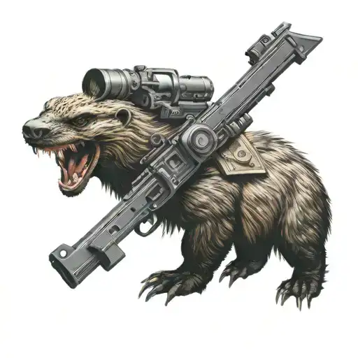 Honey Badger With A Machine Gun