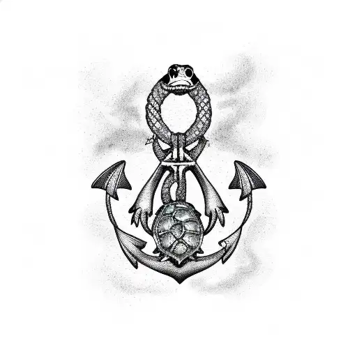 Sea Anchor With A Turtle