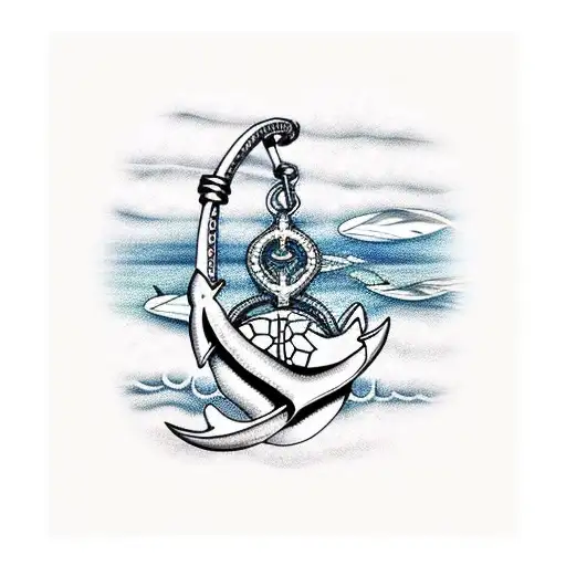 Sea Anchor With A Turtle