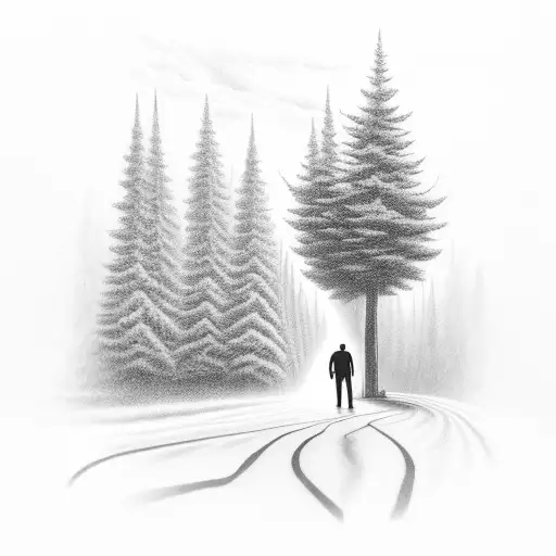 Guy Walking Down Road Looking At A Fork In The Road