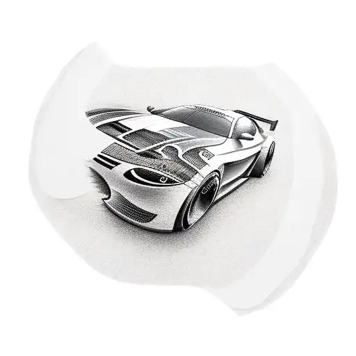 A Race Car Speeding Past A Barbecue Party