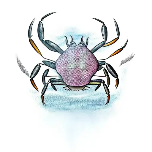 A Crab Trying To Jump Above Water