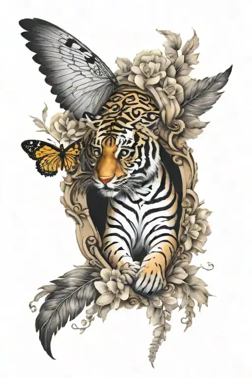 Tiger Eye And Angel Wing Made