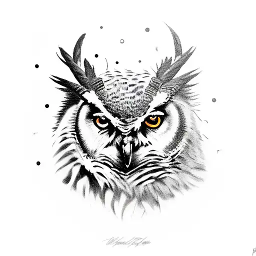 Horned Owl With A Red Tail Fox And A Grizzly Bear In A Outdoor Scene