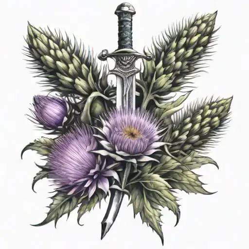 Scottish Thistles And Sword