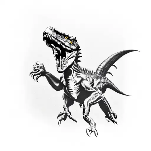 A Cowboy Riding A Velociraptor