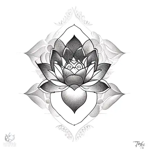 Mountain And Lotus Flower