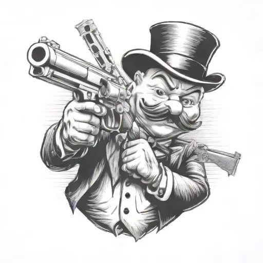 Original Monopoly Guy Pointing A Handgun Straight At You