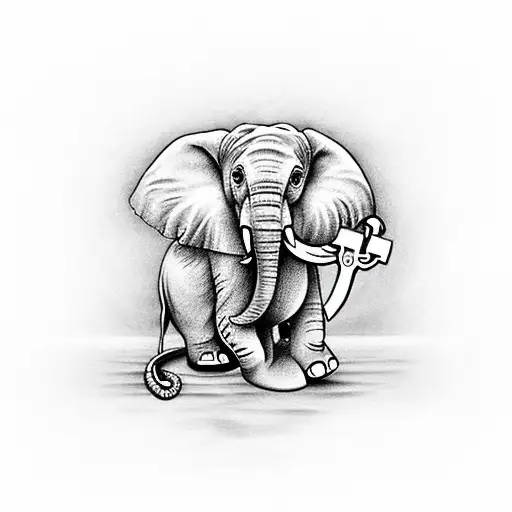 Elephant Holding An Anchor