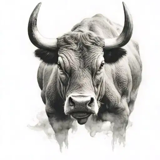 Bull Head Facing Forward