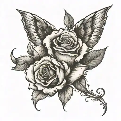 Rose With Wings Behind