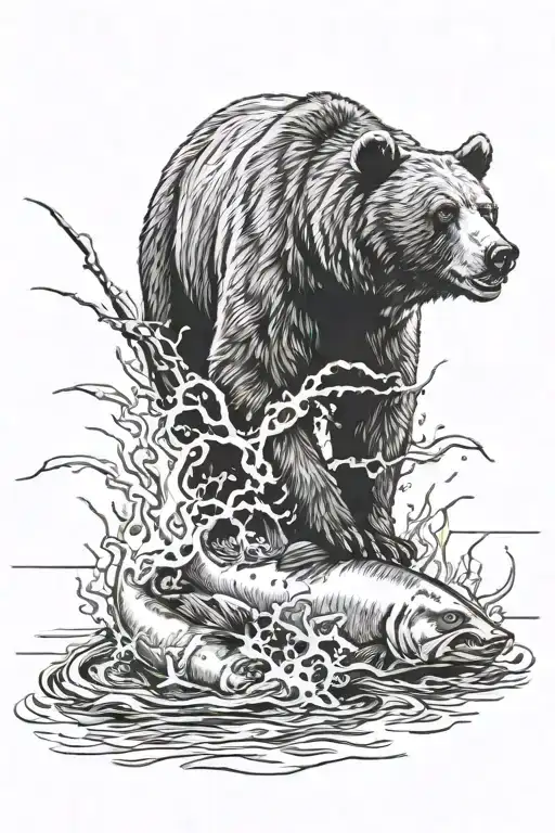 Bear Fishing Scene