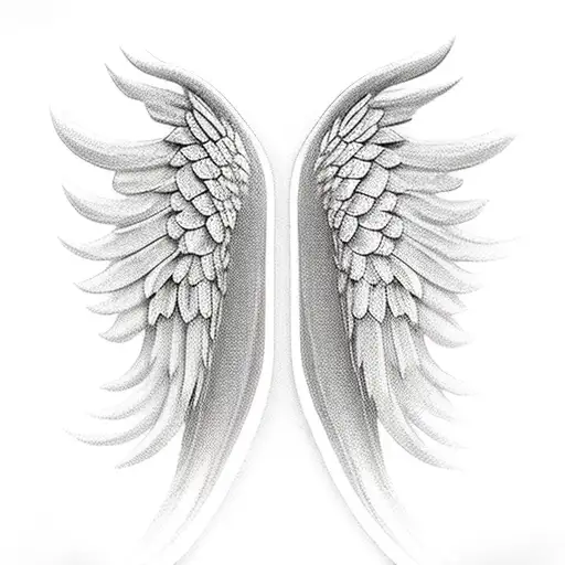Long And Slender Angel Wings For Back