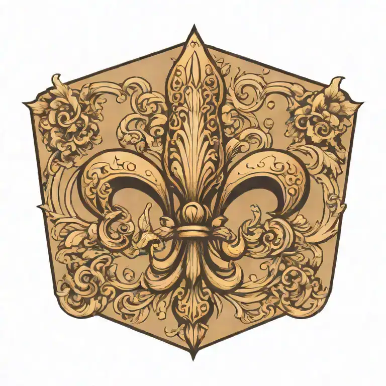 A Neo Traditional Tattoo Featuring A Fleur De Lis Symbol Incorporated