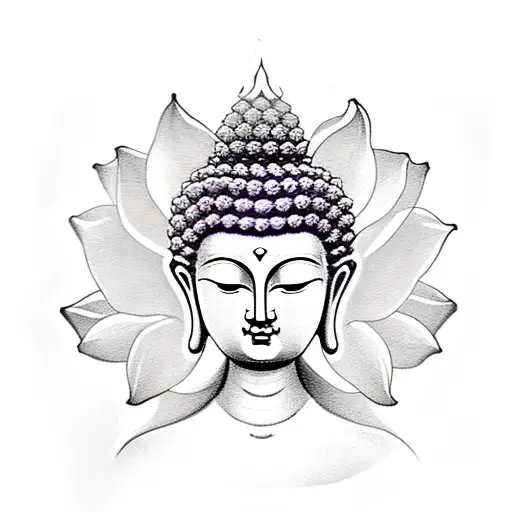Feminine Buddha Holding A Lotus In Its Hands And Wind