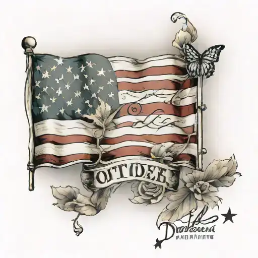 American Flag And Date 27 October 2019