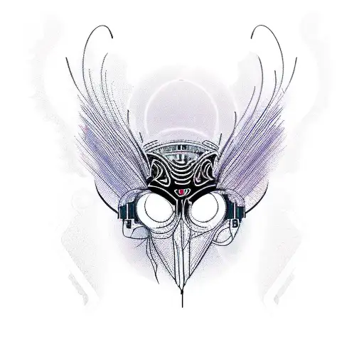 A Futuristic Dj Booth With A Raven Perched On Top