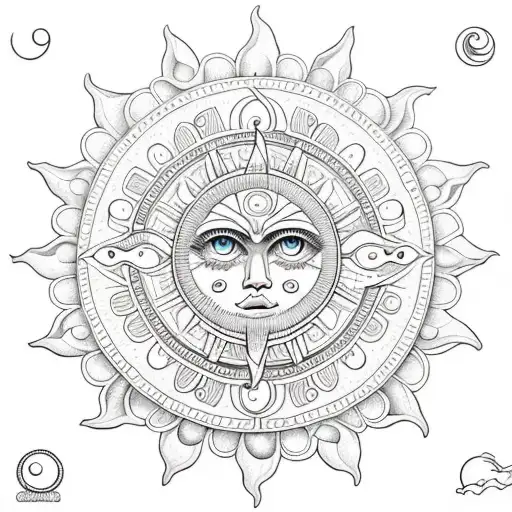 Sun And Moon In Mandala Art