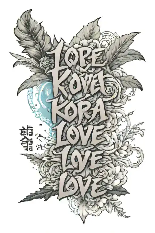 Korean Word Love With Korea In The Background