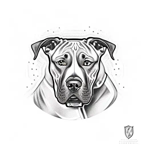 A Sketch-style Portrait Of Your Favorite Pitbull Wearing A Hockey Jersey