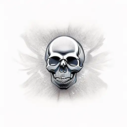 Skull With Roman Number Thirteen Inside Mouth