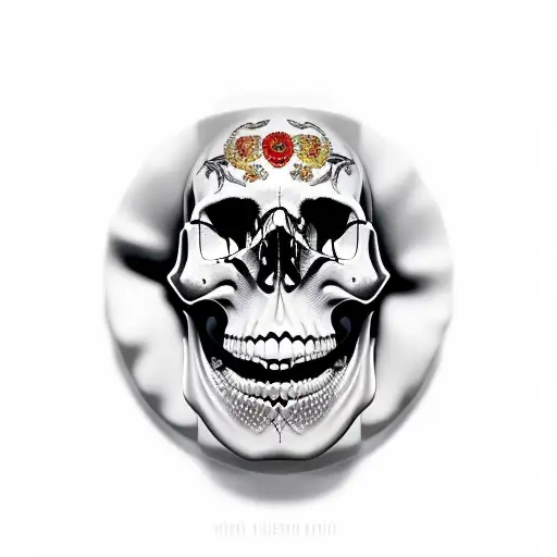 Skull With Roman Number Thirteen Inside Mouth