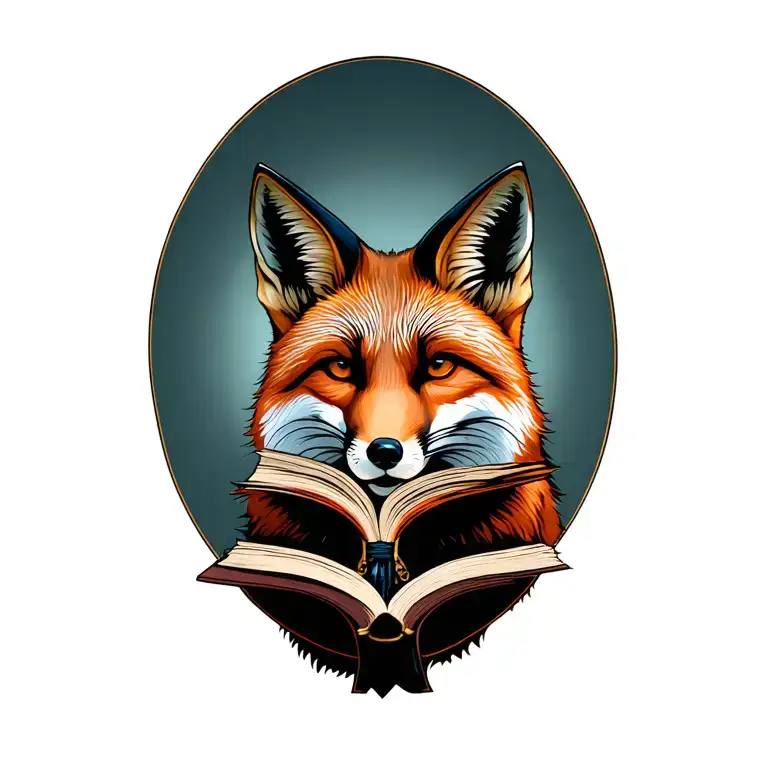 Fox Reading Book Representing Strength Courage
