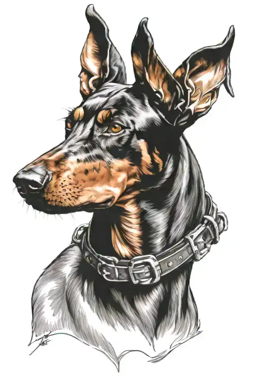 European Doberman Dog Head