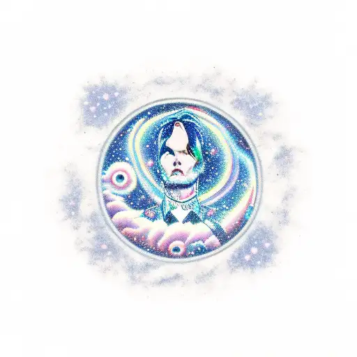 Realistic Depiction Of A Blink 182 Concert With Crowd And Stage Transformed Into A Galaxy Scene