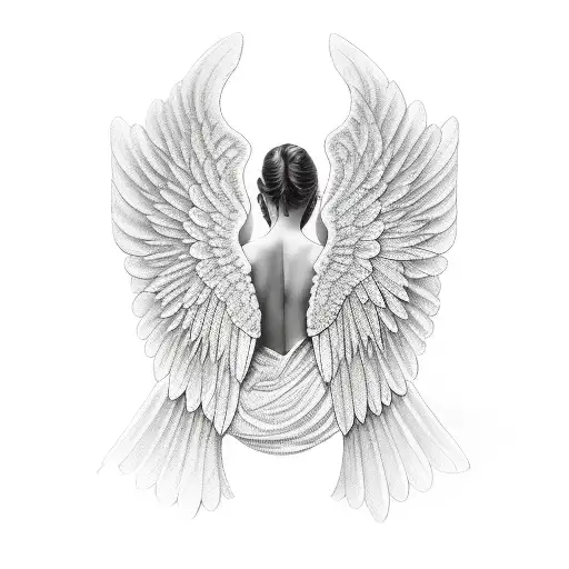 Angel With Opened Wings