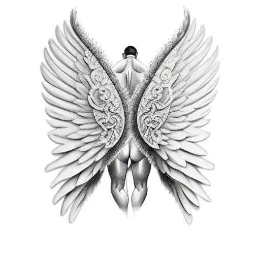 Wide Angel Wings For Back