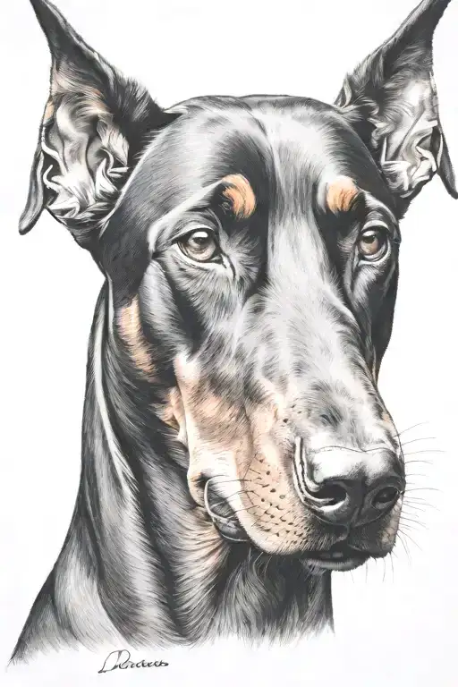 European Doberman Dog Head