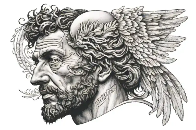 Aurelius Half Face With Icarus