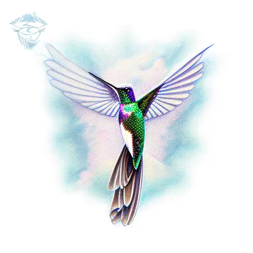 Hummingbird In The Style Of Icarus Falling