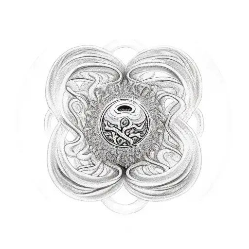 A Talisman With Nature Elements Forming A Ring Around It