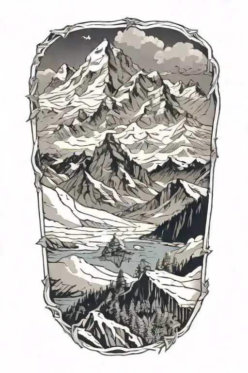 An Icu Doctor Saving Lives With A Background Of Snow-capped Mountains