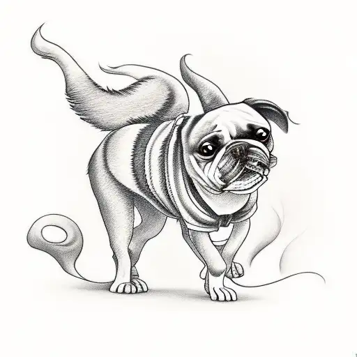 Upsidedown Dog Getting Walked By A Vampire