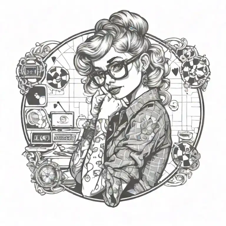 Nerdy E-girl Pinup Girl