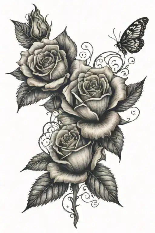 A Portrait Of A Rose With Intricate Details Inspired By Music