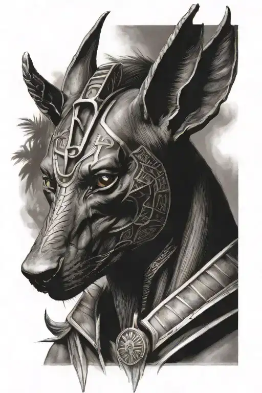 Anubis Portrait With Half