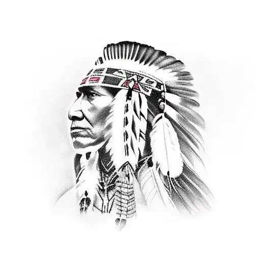 Create A Full Native American Tattoo Leg Sleeve That Would Cover The Front And Back Of Someones Leg