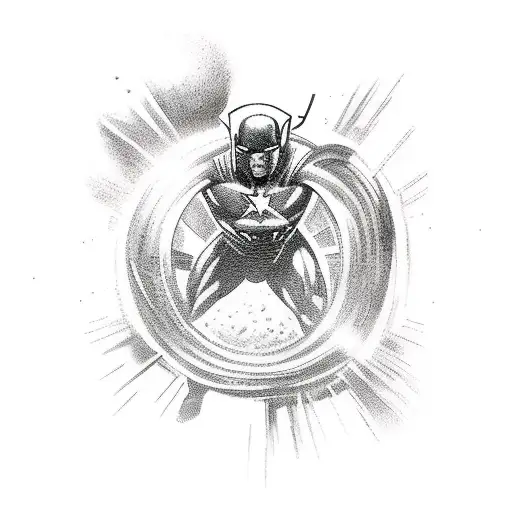 Superhero Battle Scene In Space