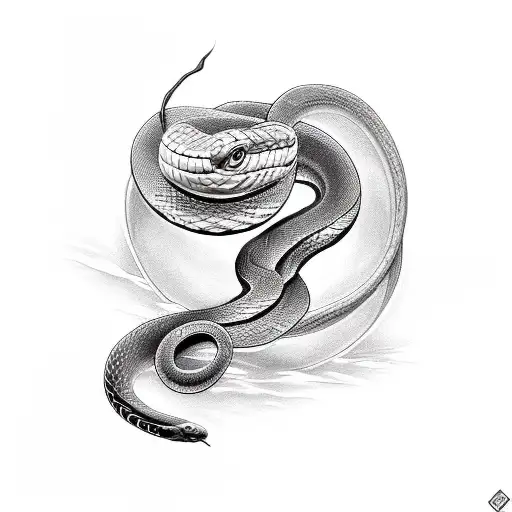 Snake Black Ink And White Ink