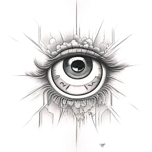 Crying Eye With Elaborate Background