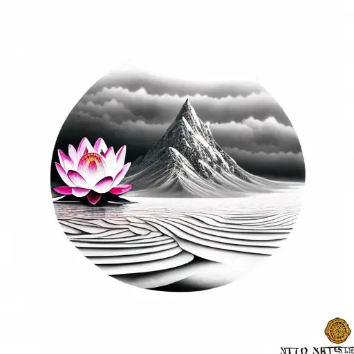 Floating Mountain And Lotus Flower