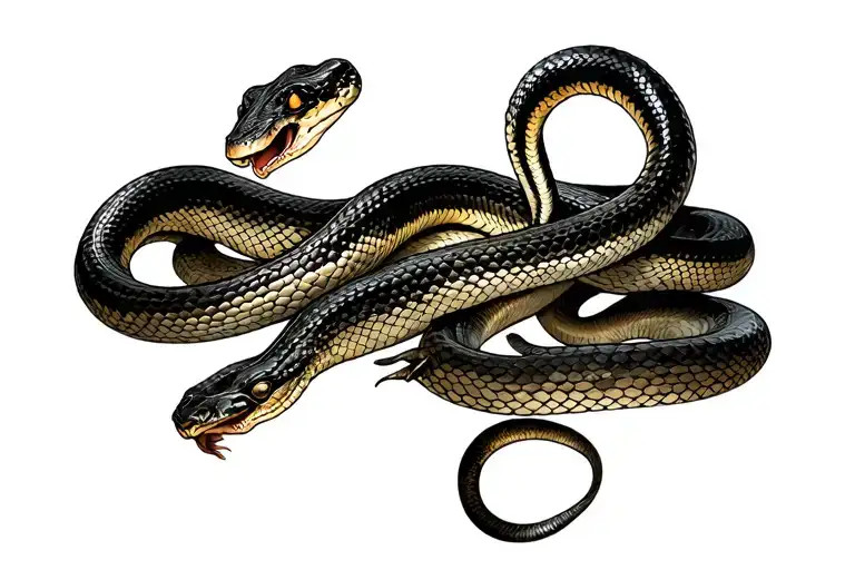 Snake Going Down A Hill