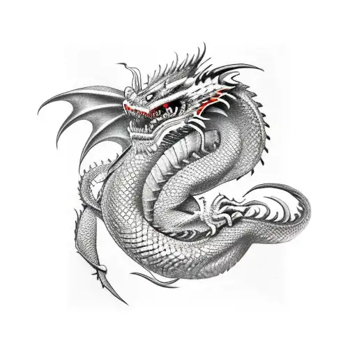 Dragon Twisted Around A Sword