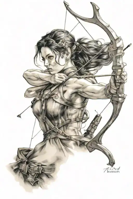 Sagittarius Archer Shooting Girl